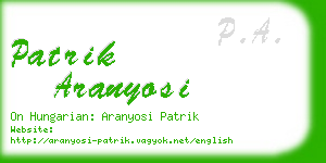 patrik aranyosi business card